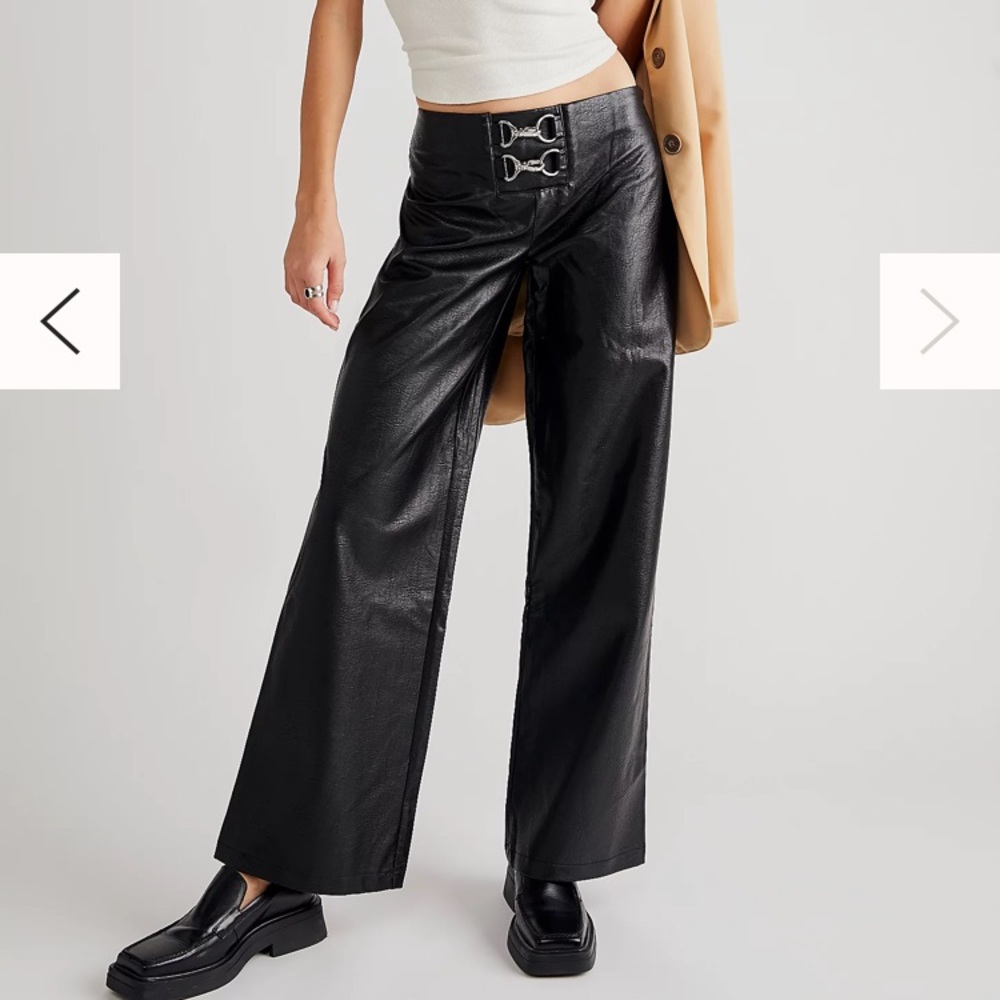 The Ragged Priest Hellcat faux black leather pants size 6 NWT